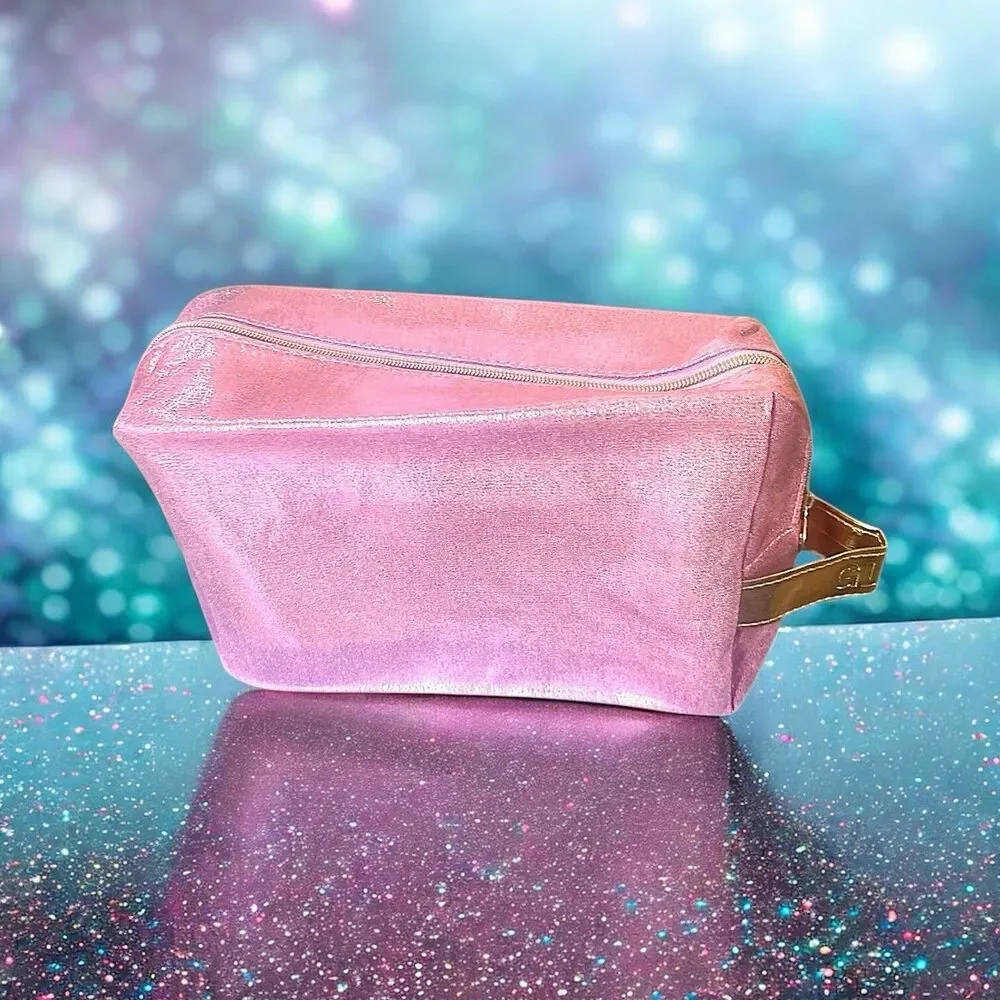 IPSY Bag 8.5” X 6” X 3” Iridescent Pink With Zipper. New Without Box